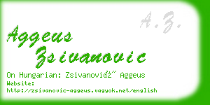 aggeus zsivanovic business card